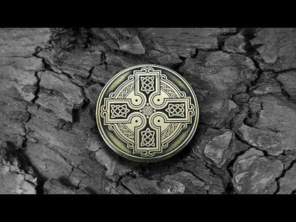 Personalized Brass Coin with Celtic Cross – Unique Custom Gift