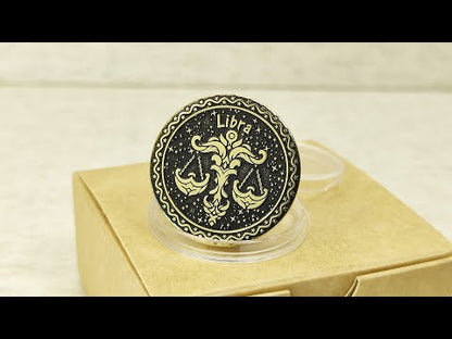 Brass Libra Zodiac Coin with Personalization – Unique Astrological Gift