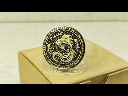 Personalized Brass Pisces Coin – Unique Zodiac Talisman Gift