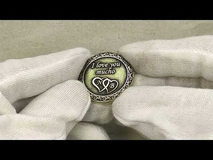 Brass Love Coin with Engraving – Personalized Gift for Couples, Anniversary or Valentine’s Day