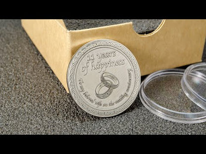 Personalized Steel Anniversary Coin for Wife — 11th Wedding Anniversary Gift