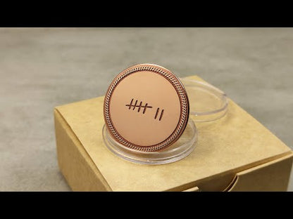 Copper "Tally Mark" 7th Anniversary Coin with Personalization – Copper Wedding Gift