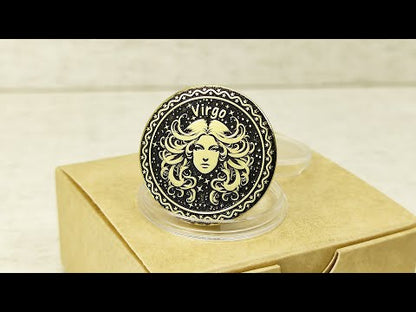 Virgo Brass Zodiac Coin — Custom Engraved Astrological Talisman