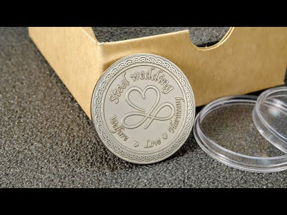 Personalized Steel Wedding Anniversary Coin — 11th Anniversary Steel Gift