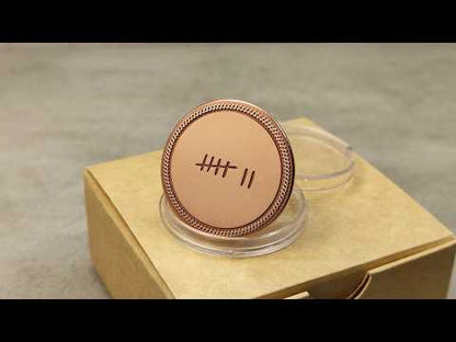 Pièce de 7e anniversaire en cuivre « Tally Mark » avec personnalisation – Cadeau de mariage en cuivre