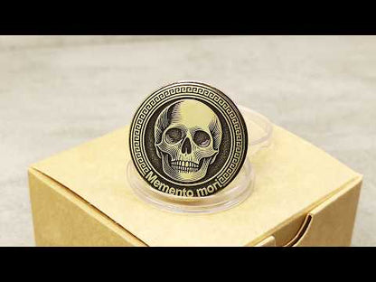 Messing Memento Mori Munt met Gravure en Personalisatie – Uniek Verzamelcadeau
