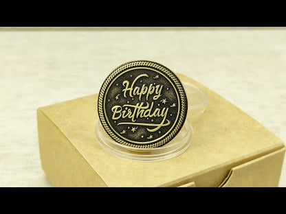 Brass Happy Birthday Coin with Personalization – Premium Gift Coin