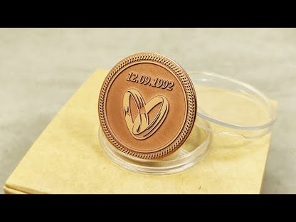 Personalized Copper Coin for Copper or Other Wedding Anniversary — Custom Date & Engraved Gift