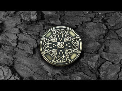 Brass Celtic Cross Coin with Custom Engraving – Personalized Gift Token