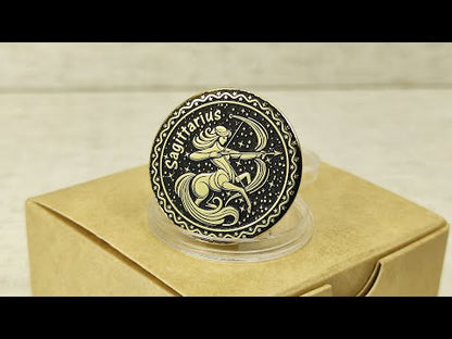Sagittarius Zodiac Sign Brass Coin - Personalized Gift for Sagittarius