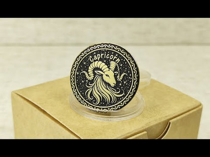 Brass Capricorn Zodiac Coin – Personalized Engraved Astrological Gift