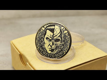 Brass Memento Mori Coin with Deep Engraving – Dual "Life and Death" Design + Personalization
