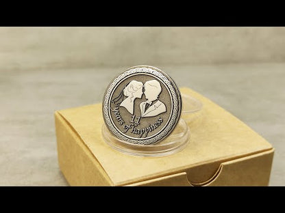 Steel Gift Coin for 11th Wedding Anniversary - Personalized Steel Wedding Keepsake