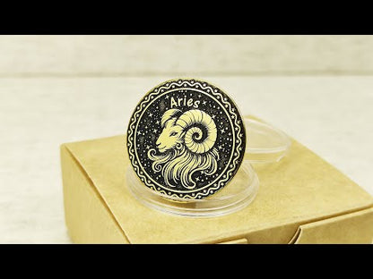 Brass Zodiac Coin Aries with Personalization