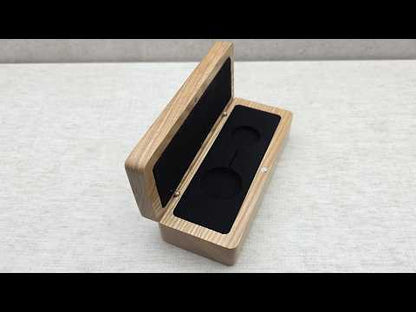 Wooden Gift Box for Keychain or Pendant Necklace Solid Ash Display Case with Custom Velvet Insert