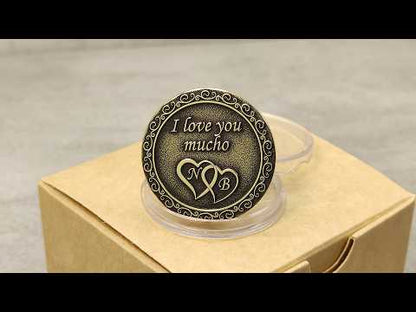 Pièce d'amour en laiton avec gravure – Cadeau personnalisé pour couples, anniversaire ou Saint-Valentin