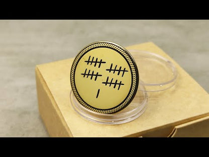 Brass Tally Mark Coin for 21st Wedding Anniversary – Personalized Engraved Gift for Couple