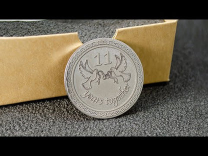 Personalized Steel Coin "11 Years Together" – Wedding Anniversary Gift for 11th Steel Anniversary