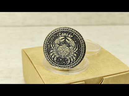Brass Zodiac Coin Cancer — Personalized Gift with Engraving