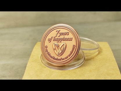 Copper Coin "7 Years of Happiness" — Anniversary Gift for Husband