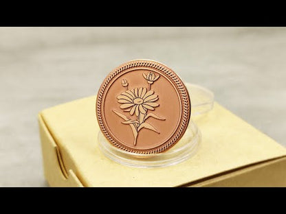 Copper Daisy Coin – Custom Personalized Coin Gift