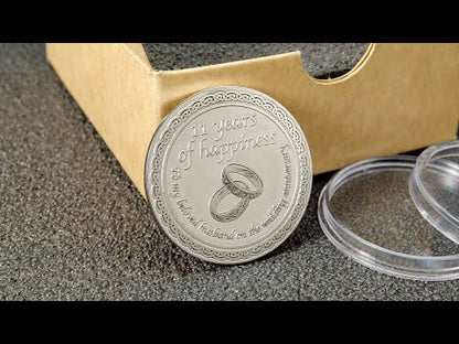 Personalized Steel Anniversary Coin for Husband — 11th Wedding Anniversary Gift