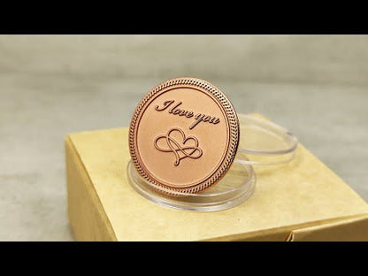 Personalized Copper Coin "I Love You" — Romantic Gift for Your Loved One