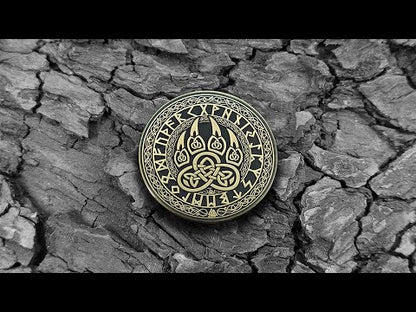 Brass Coin "Bear Paw" — Scandinavian Amulet of Strength, Courage, and Protection