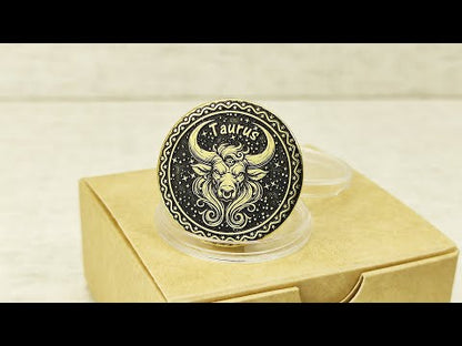 Brass Taurus Coin with Engraving and Personalization
